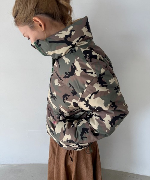 SANSeLF(サンセルフ)の「【SANSeLF】 カモフラージュショートダウンジャケット ドローコード クロップド丈 sanw25a007(ダウンジャケット/コート・レディース・カモフラージュ・FREE)」の8枚目の写真