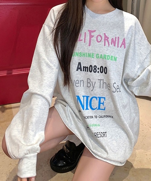 LYEON(リヨン)の「レタリングオーバーサイズロンT(Tシャツ/カットソー・レディース・グレー/ピンク/ホワイト・FREE)」の17枚目の写真