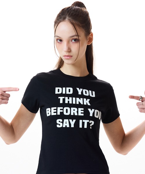 LUVISTRUE(ラヴイズトゥルー)の「IM DID YOU THINK TEE(Tシャツ/カットソー・レディース・オレンジ/ブルー/ホワイト/ブラック・FREE)」の1枚目の写真