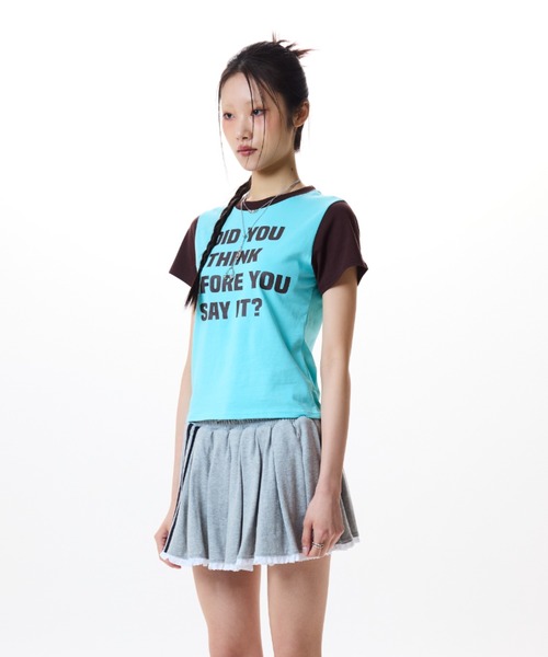 LUVISTRUE(ラヴイズトゥルー)の「IM DID YOU THINK TEE(Tシャツ/カットソー・レディース・オレンジ/ブルー/ホワイト/ブラック・FREE)」の6枚目の写真
