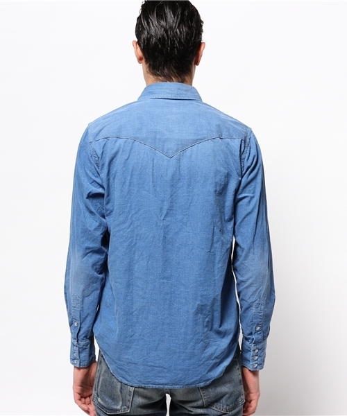 HYSTERIC GLAMOUR（ヒステリックグラマー）の「USED加工コーデュロイ 長袖ウエスタンSH（シャツ/ブラウス・メンズ・インディゴブルー/ダークインディゴブルー・MEDIUM/LARGE/SMALL）」の6枚目の写真