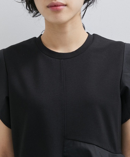 ペプラムカットソー／アダムエロペ（ブラック）◇2025春夏◇ 新品　未使用品 ADAM ET ROPE'｜【再入荷・WEB限定・洗える】フリルペプラム
