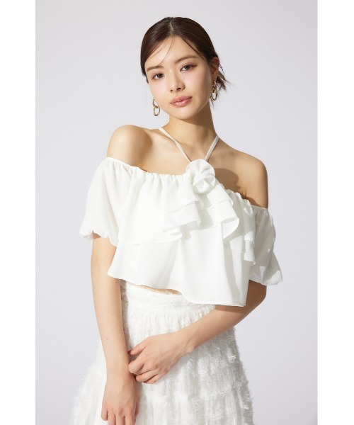 rienda(リエンダ)の「バルーンオフショルティアードブラウス 春服(シャツ/ブラウス・レディース・ホワイト/ブラック/ライトイエロー・FREE)」の5枚目の写真