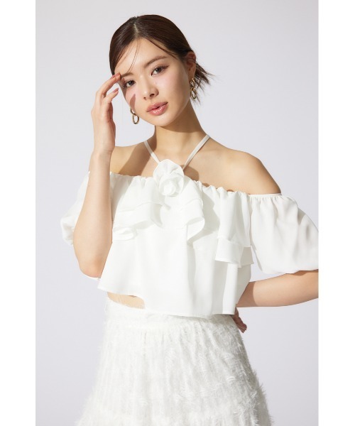 rienda バルーンオフショルティアードブラウス バルーンオフショルティアードブラウス 春服（シャツ/ブラウス