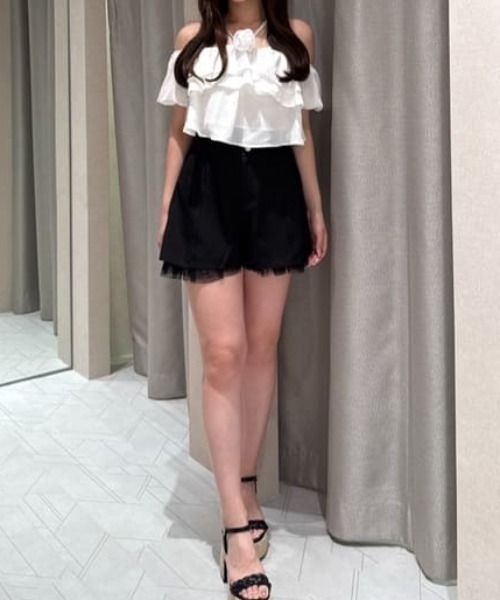 バルーンオフショルティアードブラウス 春服（シャツ/ブラウス