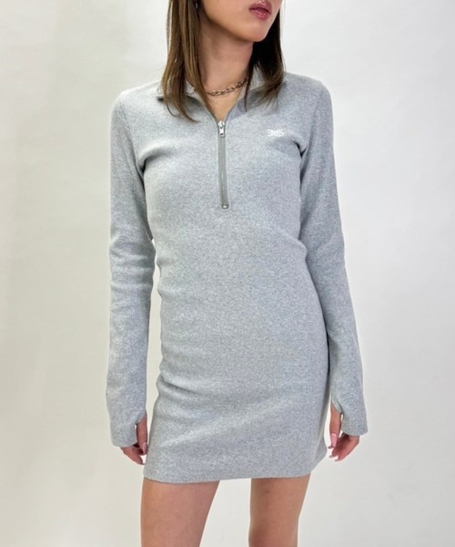 EGOIST（エゴイスト）の「ハーフZIPミニワンピースⅡ（ワンピース・レディース・グレー/ブラウン/ブラック・FREE）」の3枚目の写真