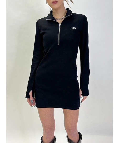 EGOIST（エゴイスト）の「ハーフZIPミニワンピースⅡ（ワンピース・レディース・グレー/ブラウン/ブラック・FREE）」の4枚目の写真