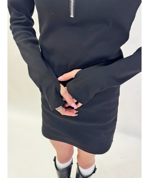 EGOIST（エゴイスト）の「ハーフZIPミニワンピースⅡ（ワンピース・レディース・グレー/ブラウン/ブラック・FREE）」の17枚目の写真