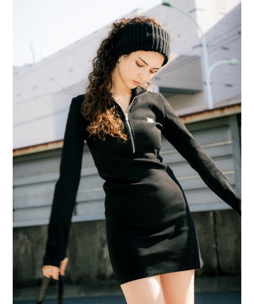 EGOIST（エゴイスト）の「ハーフZIPミニワンピースⅡ（ワンピース・レディース・グレー/ブラウン/ブラック・FREE）」の5枚目の写真