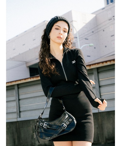 EGOIST（エゴイスト）の「ハーフZIPミニワンピースⅡ（ワンピース・レディース・グレー/ブラウン/ブラック・FREE）」の6枚目の写真