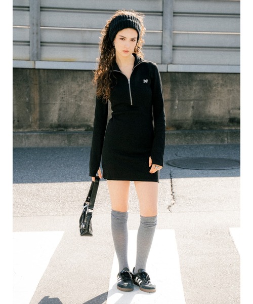 EGOIST（エゴイスト）の「ハーフZIPミニワンピースⅡ（ワンピース・レディース・グレー/ブラウン/ブラック・FREE）」の8枚目の写真