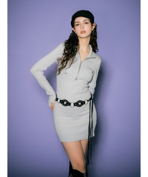 EGOIST（エゴイスト）の「ハーフZIPミニワンピースⅡ（ワンピース・レディース・グレー/ブラウン/ブラック・FREE）」の10枚目の写真