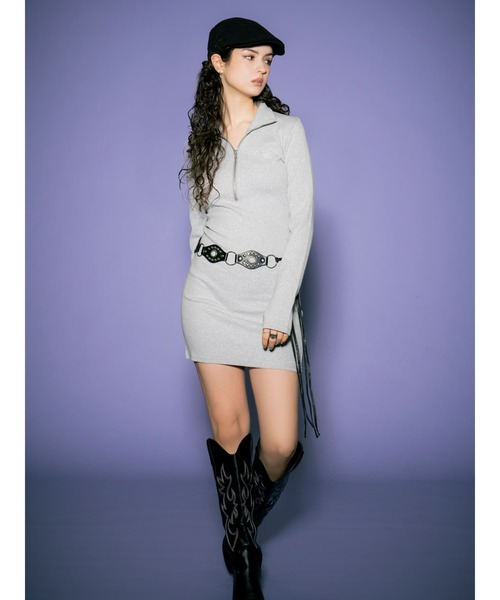 EGOIST（エゴイスト）の「ハーフZIPミニワンピースⅡ（ワンピース・レディース・グレー/ブラウン/ブラック・FREE）」の12枚目の写真