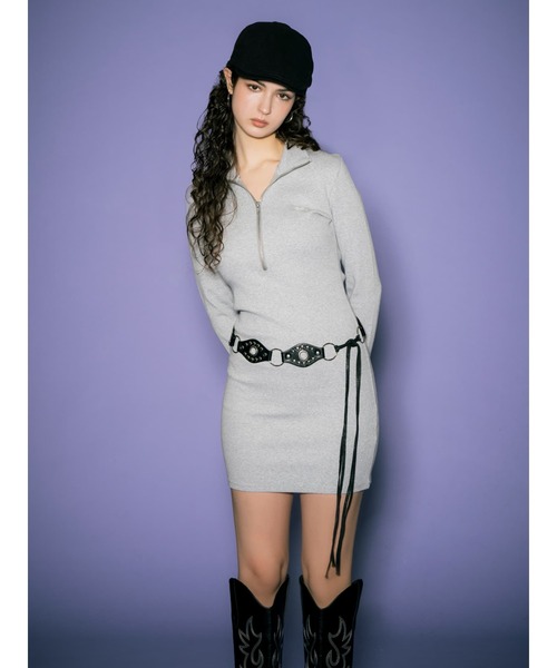 EGOIST（エゴイスト）の「ハーフZIPミニワンピースⅡ（ワンピース・レディース・グレー/ブラウン/ブラック・FREE）」の13枚目の写真