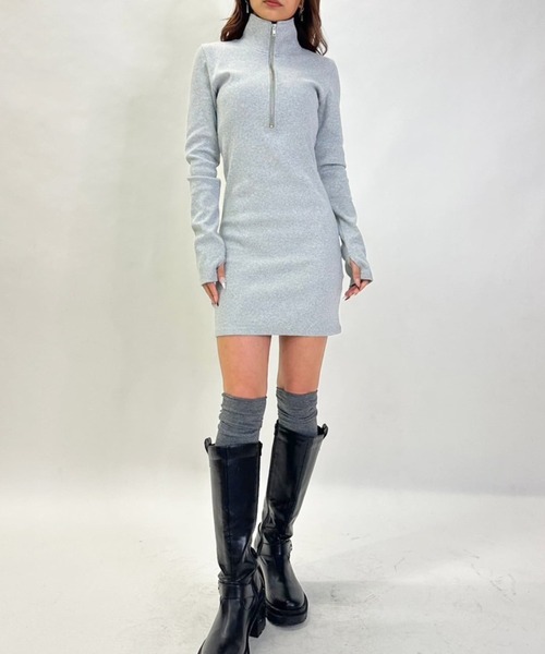 EGOIST（エゴイスト）の「ハーフZIPミニワンピースⅡ（ワンピース・レディース・グレー/ブラウン/ブラック・FREE）」の21枚目の写真