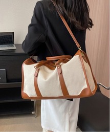 gossip！ロサンゼルス | 2WAY配色ボストンバッグ 多機能 大容量  ストラップ付  《通勤・通学に！》 Y2K(ボストンバッグ)