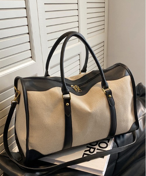 gossip！ロサンゼルス（ゴシップロサンゼルス）の「2WAY配色ボストンバッグ 多機能 大容量  ストラップ付  《通勤・通学に！》 Y2K（ボストンバッグ・レディース・ブラック/ブラウン・FREE）」の12枚目の写真