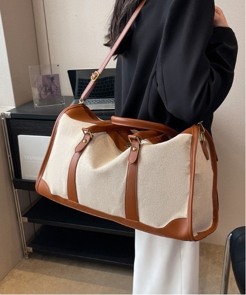 gossip！ロサンゼルス（ゴシップロサンゼルス）の「2WAY配色ボストンバッグ 多機能 大容量  ストラップ付  《通勤・通学に！》 Y2K（ボストンバッグ・レディース・ブラック/ブラウン・FREE）」の8枚目の写真