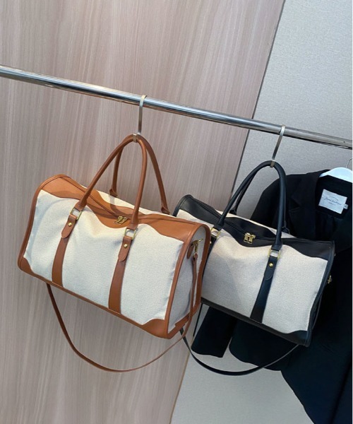 gossip！ロサンゼルス（ゴシップロサンゼルス）の「2WAY配色ボストンバッグ 多機能 大容量  ストラップ付  《通勤・通学に！》 Y2K（ボストンバッグ・レディース・ブラック/ブラウン・FREE）」の14枚目の写真