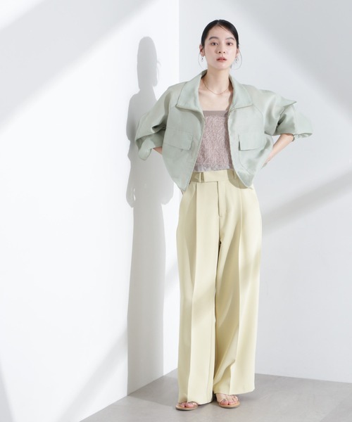 NANO universe(ナノユニバース)の「スパンオーガンジーブルゾン(ブルゾン・レディース・ブラック/グリーン/ホワイト・FREE)」の14枚目の写真