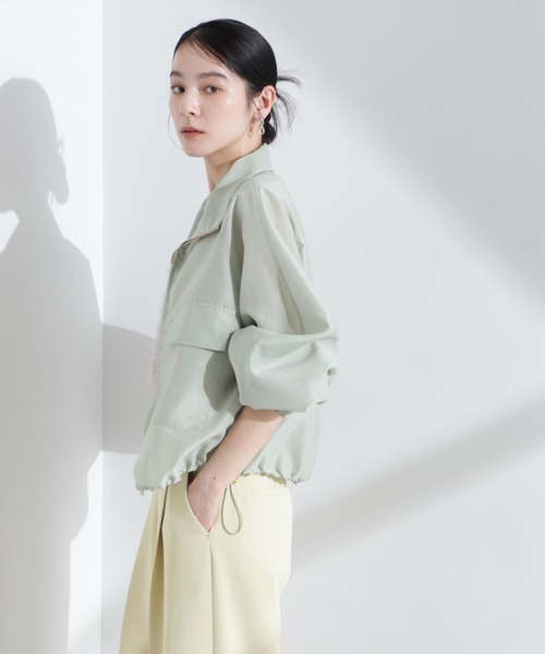 NANO universe(ナノユニバース)の「スパンオーガンジーブルゾン(ブルゾン・レディース・ブラック/グリーン/ホワイト・FREE)」の12枚目の写真