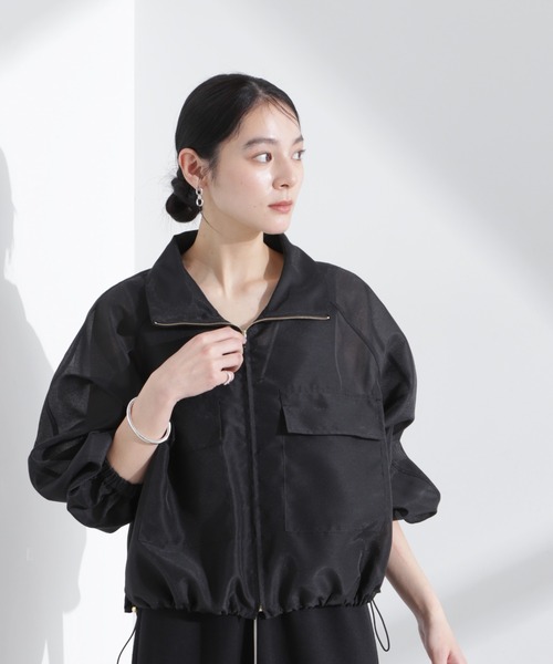 NANO universe(ナノユニバース)の「スパンオーガンジーブルゾン(ブルゾン・レディース・ブラック/グリーン/ホワイト・FREE)」の20枚目の写真