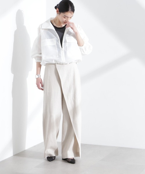 NANO universe(ナノユニバース)の「スパンオーガンジーブルゾン(ブルゾン・レディース・ブラック/グリーン/ホワイト・FREE)」の8枚目の写真