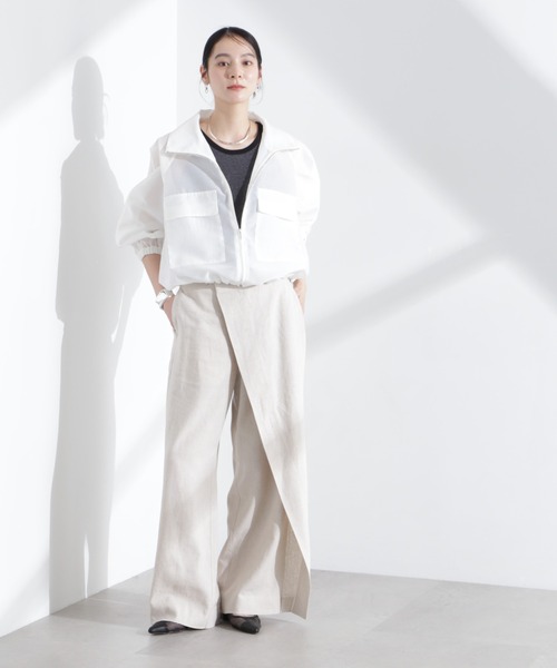 NANO universe(ナノユニバース)の「スパンオーガンジーブルゾン(ブルゾン・レディース・ブラック/グリーン/ホワイト・FREE)」の9枚目の写真