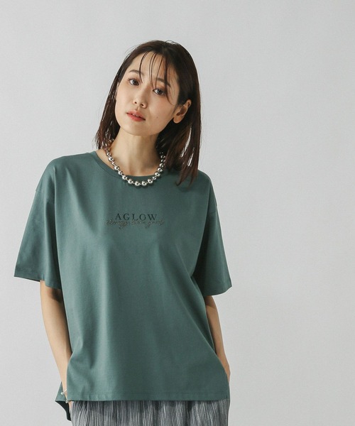 GLOBAL WORK（グローバルワーク）の「リッチクリーンプリントT半袖/147640（Tシャツ/カットソー・レディース・ブルー系その他/オレンジ系その他2/ブラック系その他/ダークグレー/ホワイト系その他4/ホワイト系その他2/ホワイト系その他3/グレイッシュベージュ/ホワイト系その他/チャコールグレー/ホワイト/ブラック/ネイビー/グリーン系その他/ホワイト系その他6/ブラック系その他7/ピンク系その他2/オフホワイト/ダークブラウン/グリーン系その他6/ホワイト×ブラック・LARGE/SMALL/MEDIUM/XX-LARGE/X-LARGE/X-SMALL）」の17枚目の写真