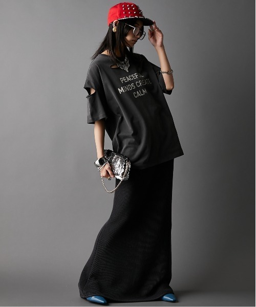 GEVS.(ジェイヴィス)の「綿麻ニットマキシスカート<大きいサイズ有>GEVS.(スカート・レディース・ベージュ/チャコール・M/L/LL/3L/4L/5L)」の16枚目の写真