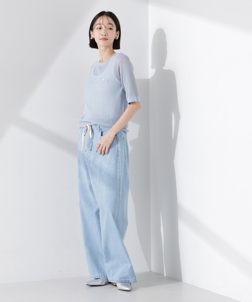 PENNEYS(ぺニーズ)の「PENNEYS別注TheFOXシアーリブニットトップス(ニット/セーター・レディース・アイボリー/ブラック/ブルー・FREE)」の8枚目の写真