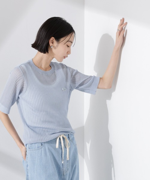 PENNEYS(ぺニーズ)の「PENNEYS別注TheFOXシアーリブニットトップス(ニット/セーター・レディース・アイボリー/ブラック/ブルー・FREE)」の6枚目の写真