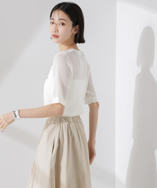 PENNEYS(ぺニーズ)の「PENNEYS別注TheFOXシアーリブニットトップス(ニット/セーター・レディース・アイボリー/ブラック/ブルー・FREE)」の12枚目の写真