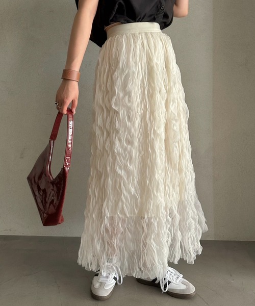 efill（エフィル）の「エシリアル フリンジ マキシスカート（スカート・レディース・アイボリー・FREE）」の18枚目の写真