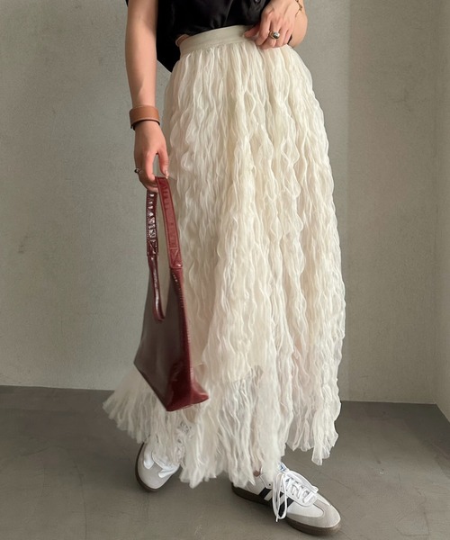 efill（エフィル）の「エシリアル フリンジ マキシスカート（スカート・レディース・アイボリー・FREE）」の20枚目の写真