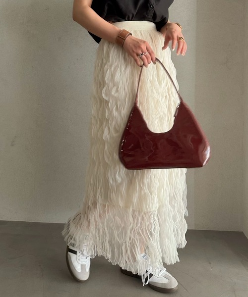efill（エフィル）の「エシリアル フリンジ マキシスカート（スカート・レディース・アイボリー・FREE）」の15枚目の写真