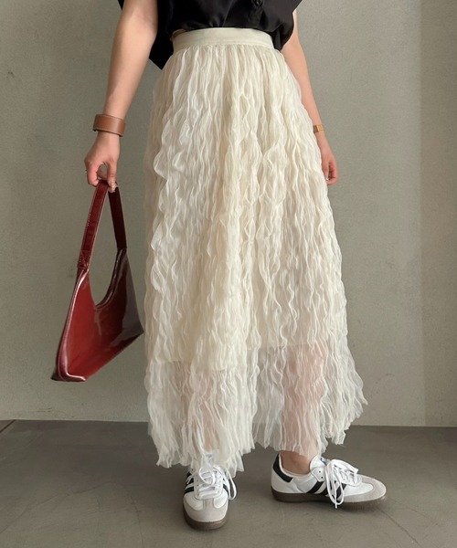 efill（エフィル）の「エシリアル フリンジ マキシスカート（スカート・レディース・アイボリー・FREE）」の19枚目の写真