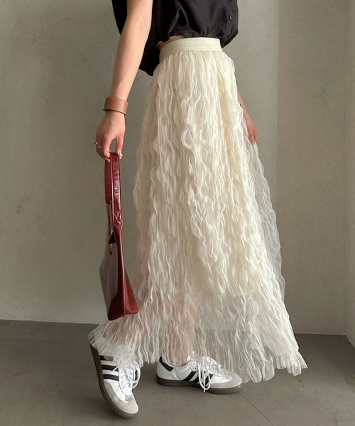 efill（エフィル）の「エシリアル フリンジ マキシスカート（スカート・レディース・アイボリー・FREE）」の10枚目の写真