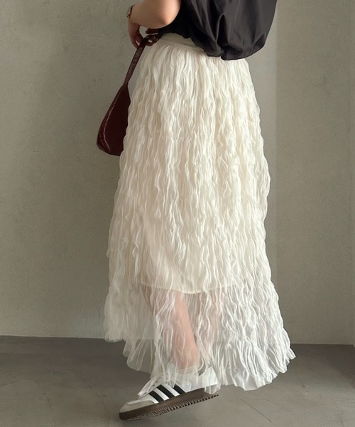 efill（エフィル）の「エシリアル フリンジ マキシスカート（スカート・レディース・アイボリー・FREE）」の11枚目の写真