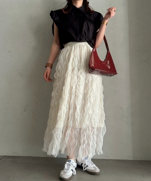 efill（エフィル）の「エシリアル フリンジ マキシスカート（スカート・レディース・アイボリー・FREE）」の7枚目の写真