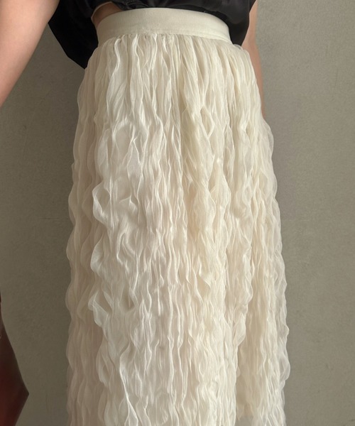 efill（エフィル）の「エシリアル フリンジ マキシスカート（スカート・レディース・アイボリー・FREE）」の13枚目の写真