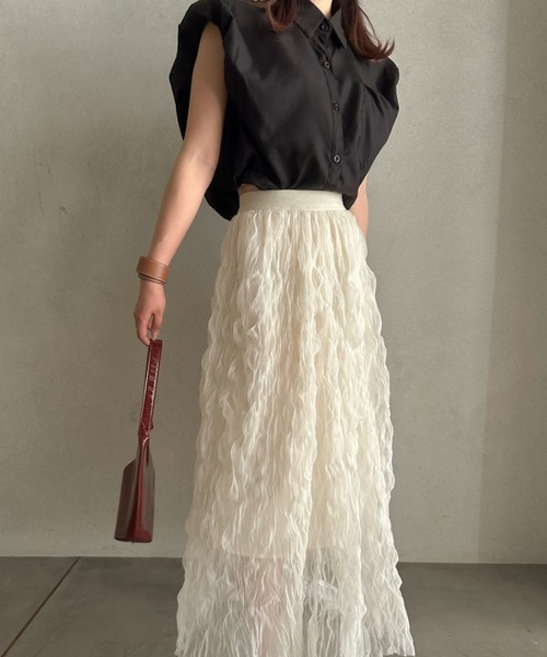 efill（エフィル）の「エシリアル フリンジ マキシスカート（スカート・レディース・アイボリー・FREE）」の14枚目の写真