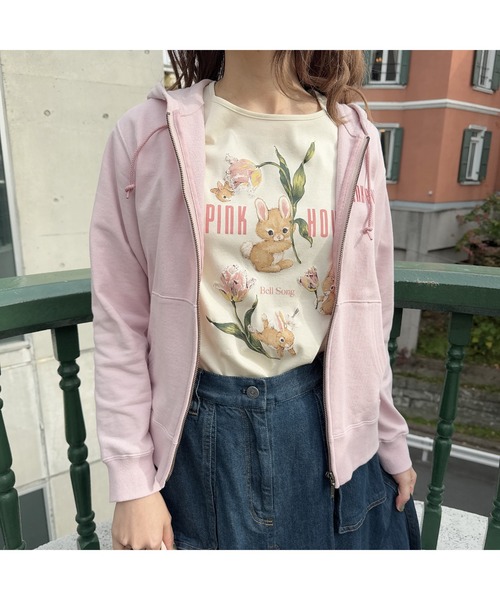 セール】チューリップうさぎプリントカットソー（Tシャツ