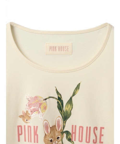 セール】チューリップうさぎプリントカットソー（Tシャツ
