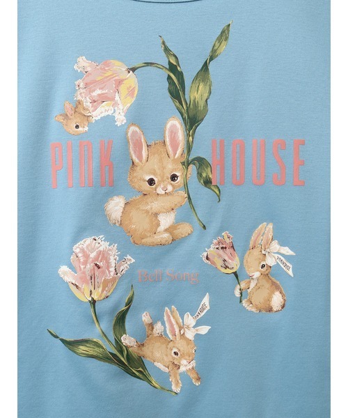 PINKHOUSE ピンクハウス　チューリップうさぎ　カットソー　Tシャツ セール】チューリップうさぎプリントカットソー（Tシャツ