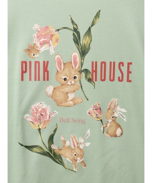 PINKHOUSE ピンクハウス　チューリップうさぎ　カットソー　Tシャツ セール】チューリップうさぎプリントカットソー（Tシャツ