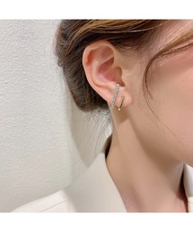 ラインストーン パールピアス【金属アレルギー対応】