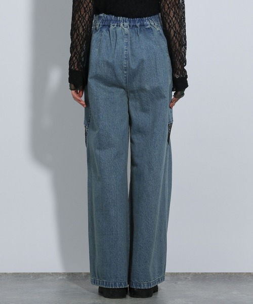 セール】カットアウトレースデニムパンツ(HARE)（デニムパンツ）｜HARE