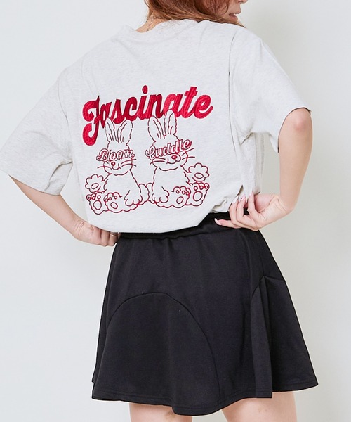 GORGE(ゴージ)の「《ゆるロゴ×うさぎ刺しゅう》ルーズシルエットT/ユニセックスOK(Tシャツ/カットソー・レディース・オフホワイト/スミクロ/オートミール/ボルドー/ブルー/ブラウン・F)」の11枚目の写真