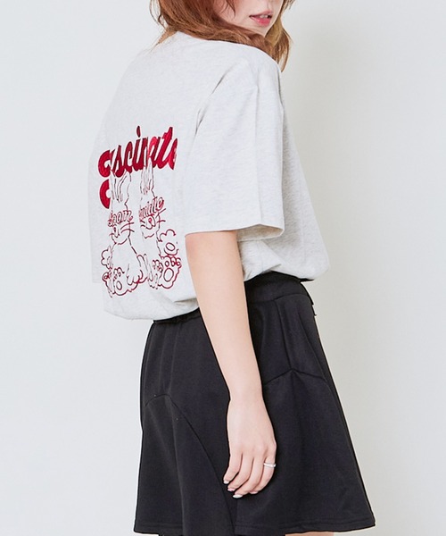 GORGE(ゴージ)の「《ゆるロゴ×うさぎ刺しゅう》ルーズシルエットT/ユニセックスOK(Tシャツ/カットソー・レディース・オフホワイト/スミクロ/オートミール/ボルドー/ブルー/ブラウン・F)」の13枚目の写真